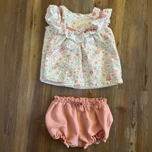 Floral matching set with ruffles & lace